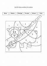 Sheep Color Worksheet Numbers Preview sketch template