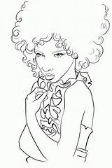 Coloring African American Pages Girl Popular sketch template