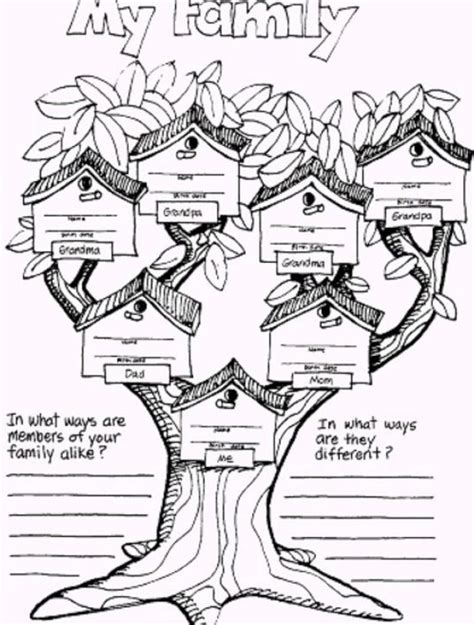 family tree coloring page coloring home