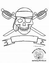 Coloring Pages Pirates Pirate Collections Skull Printable Template Crossbones Kids Cross Reading Swords Roger Jolly Printables Clip sketch template