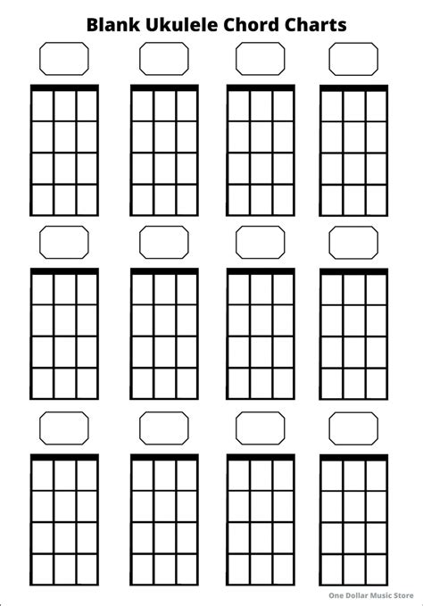 blank ukulele chord charts  ukulele beginners instant