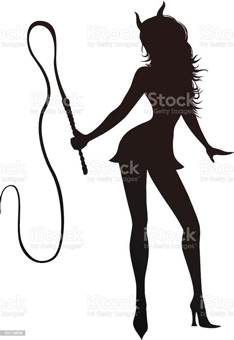 witchs silhouette with whip stock vector art 93128939 istock