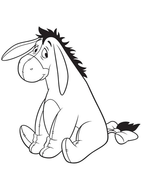 eeyore smiling coloring page disney coloring pages cartoon coloring