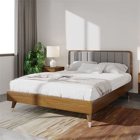buy dg casa geneva mid century modern upholstered platform bed frame