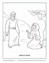 Jesus Coloring Alive Resurrection Pages Sunday Getcolorings sketch template