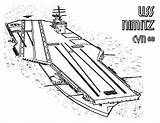 Cvn Nimitz Airplane Coloringsky Lotniskowiec Carriers Template sketch template