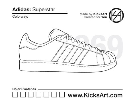 adidas superstar sneaker coloring pages created  kicksart