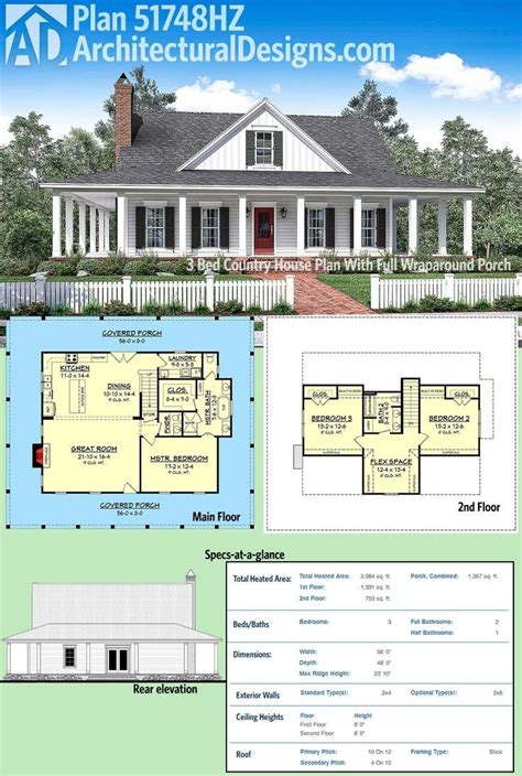 single story home plans  wrap  porches elegant   house plans images