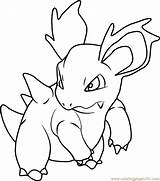 Coloring Rattata Nidorina Pokémon sketch template