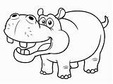 Hippo Outline Coloring Hippopotamus Cartoon Pages Drawing Colouring Cute Vector Outlines Getdrawings Printable Paintingvalley Royalty sketch template