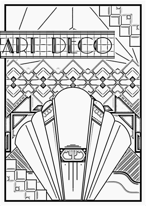 art deco coloring pages  bold  modern  adults justcolor silver