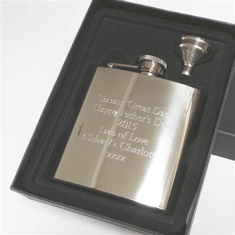 personalised engraved hip flask premium quality  yvonne henderson