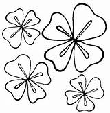 Clover Leaf Coloring Four Luck Good sketch template