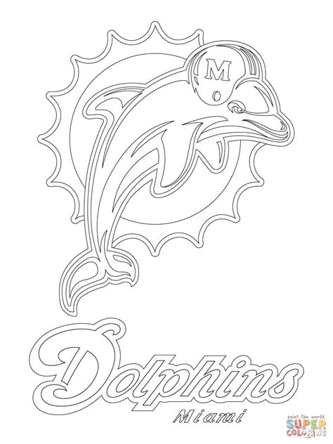 miami dolphins logo coloring page  printable coloring pages