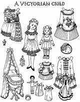 Victorian Pages Coloring Doll Dress Child Children Sky Going Beach Kids Template Coloringsky sketch template