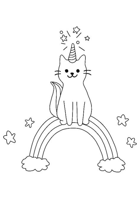 unicorn cat coloring pages printable