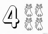Coloring Number Cats Pages Coloringbay sketch template