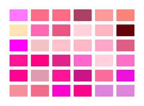 shades  pink  pink color  hex codes