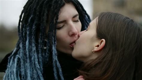 Lesbian Couple Is Kissing Out Stock Footage Video 100
