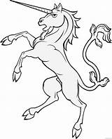 Unicorn Coloring4free Coloring Pages Outline Printable Standing Related Posts sketch template