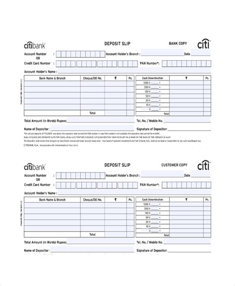 7 Excel Deposit Slip Template Excel Templates Images