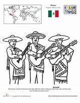 Coloring Mariachi Worksheets Pages Hispanic Heritage Charro Spanish Month Mexican Worksheet Music Education Second Colouring Geography Color Grade Thinking Read sketch template