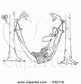 Man Napping Retired Cartoon Hammock Newspaper Outline Clip Clipart Illustration Rf Royalty Toonaday sketch template