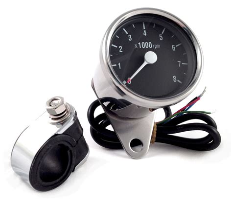 chrome tachometer   dual fire ignitions mini motorcycle tach universal fit ebay