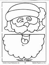 Puppet Santa Paper Bag Christmas Printable Puppets Template Coloring Friend Cutting Work Merry Tuningpp Credit Larger sketch template