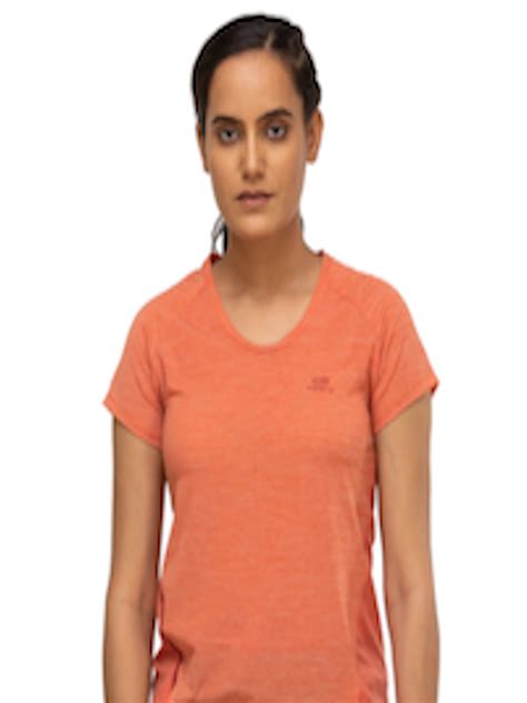 buy kalenji  decathlon women orange solid  neck  shirt tshirts  women  myntra