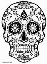Coloring Pages Printables Adults Skull Halloween Sugar Painting Diy sketch template