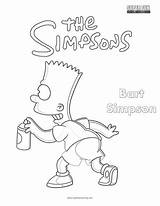 Bart Coloring Simpson Simpsons Drawing Paintingvalley sketch template