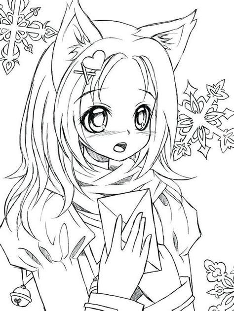 anime animal girl coloring pages paginas  colorear de hadas