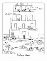 Tower Babel Coloring sketch template