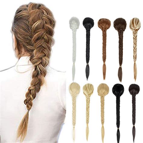 florata braiding hair clip  hair extension synthetic ponytail fishtail braid hairpiece