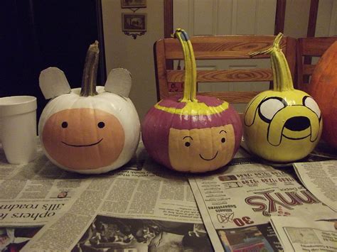 finn princess bubblegum and jake from adventure time 27 geeky pumpkins to inspire your