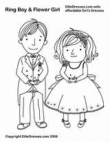 Coloring Pages Girl Flower Wedding Boy Girls Ring Printable Dress Bride Groom People Bearer Clipart Kids Customized Colour Template Sheets sketch template
