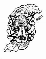 Mushroom Stoner Trippy Mushrooms Shroom sketch template