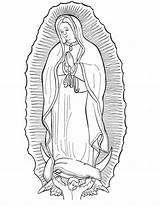 Guadalupe Virgen Clipground Divyajanani Coloringhome sketch template