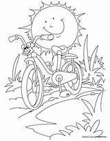 Coloring Pages Bike Kids Color Bicycle Sun Fun Cartoon Print Recognition Creativity Develop Ages Skills Focus Motor Way sketch template