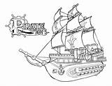 Pirate Ship Drawing Easy Coloring Pages Getdrawings sketch template