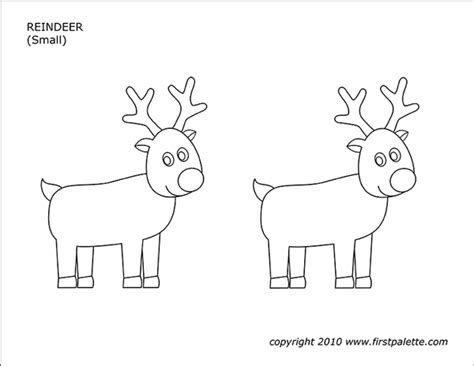 christmas reindeer  printable templates coloring pages