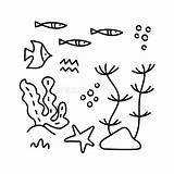 Colorings Inhabitants Underwater sketch template