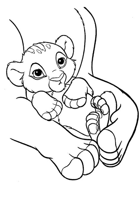 baby simba  lion king kids coloring pages