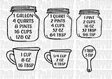 Measuring Svg Clipart Gallon Pint Quart Cup Vector Silhouette Cut Jar Equivalents  Cricut Dxf Vintage Digital Clipground Size Codes sketch template