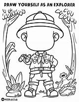 Coloring Jungle Kids Pages Explorer Preschool Sheets Activity Activities Draw Drawing Yourself Exploring Crafts Adventurer Great sketch template