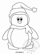 Penguin Scarf Hat Christmas Coloring Pages Printable Penguins Kids Snowman Template Colors Coloringpage Eu Easy Patterns Winter Colouring Templates Claus sketch template