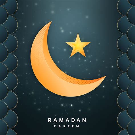 ramadan kareem  gold crescent moon  star  vector art