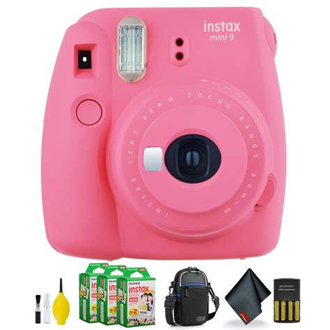 fujifilm instax mini  instant film camera flamingo pink extra film bundle walmartcom