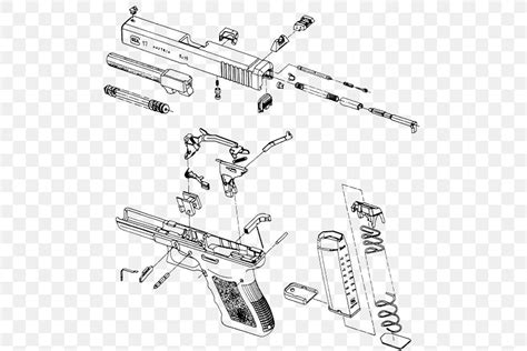 glock  exploded view drawing  firearm png xpx glock auto part black  white